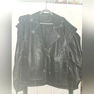 Black Moto Faux Leather Jacket 22/24